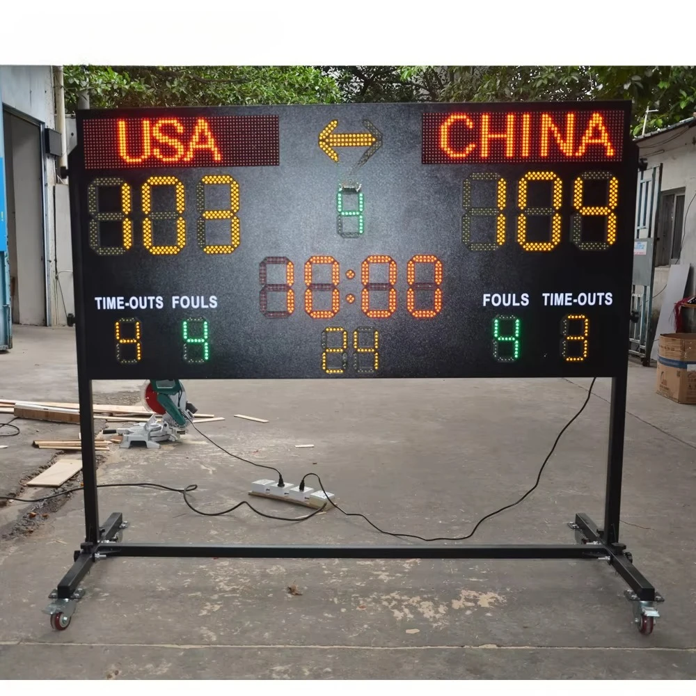 Electronic Led Digital Large Display Basketball Scoreboard Timer Volleyball Scoreboard