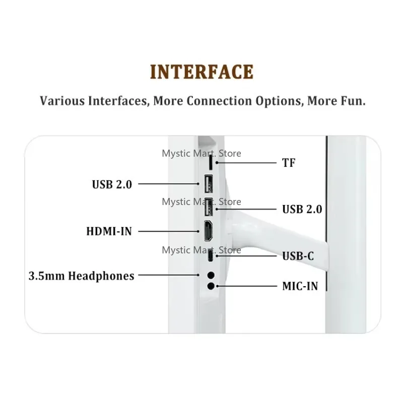 2025 novo digital inteligente android 27 Polegada display de tv branca com luz de fundo led tela de toque capacitiva portátil smart tv
