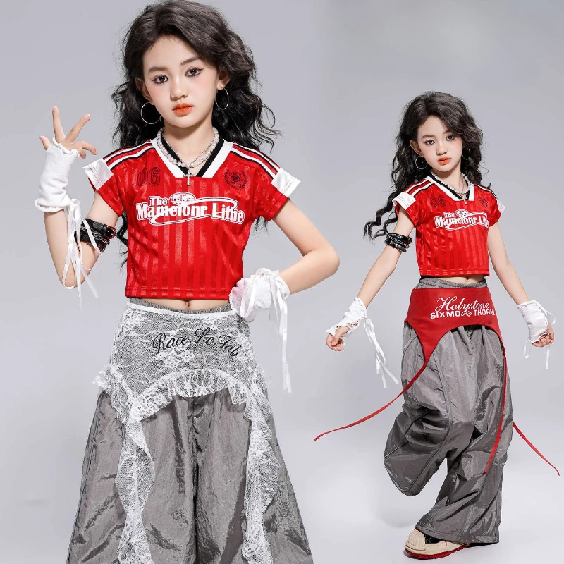 New Hip-Hop Street Dance Costume Suit for Girls Jazz Dance Costumes Cool Korean Performance Wear Group Dance Stage Clothes Sets