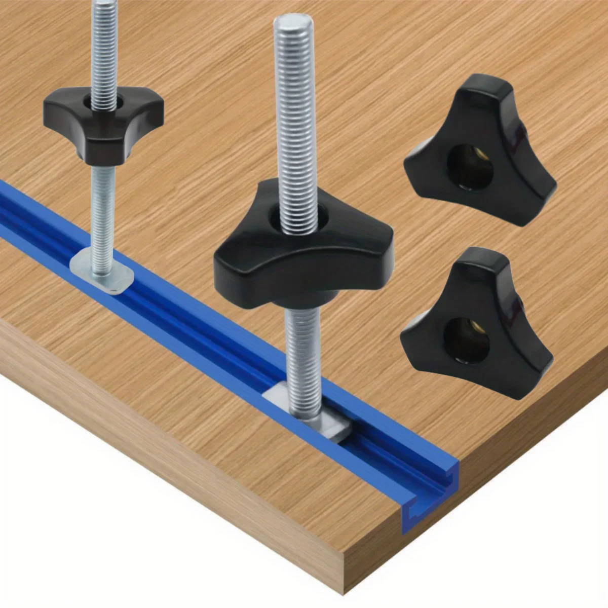 Woodworking Tool Jigs, 1/5 Pack T Bolt and Nut Set, DIY Woodworking Bench Tool, Screw Fixture Workbench T-Slot Fastener