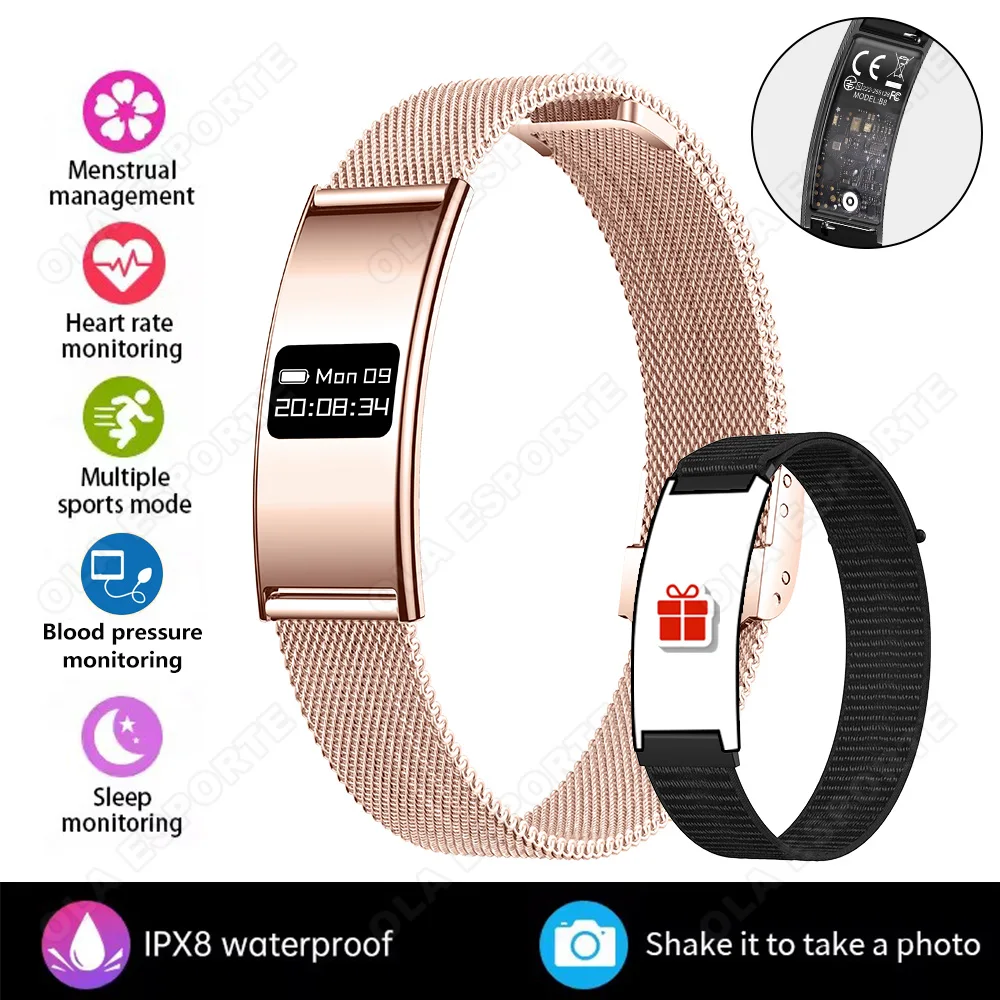 Ultradunne slimme armband Dames Heren Hartslag Bloedzuurstof Gezondheidsmonitor Sport Smartwatch Waterdicht Smart Watch Vakantiegeschenken