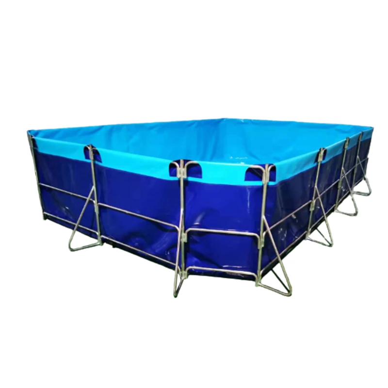 Reinforced double row screw durable galvanized pipe square fish pond canvas aquaculture rectangular fish pond