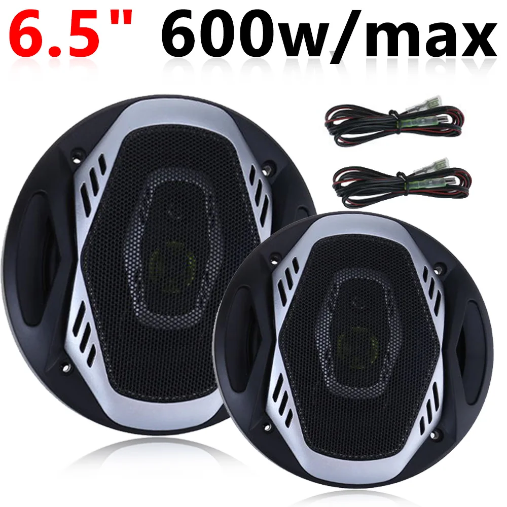 

One Pair 6.5 Inch 12V 600 W 2 Way Universal Car Coaxial Auto Music Stereo Hifi Speakers Full Range Frequency Easy Installation