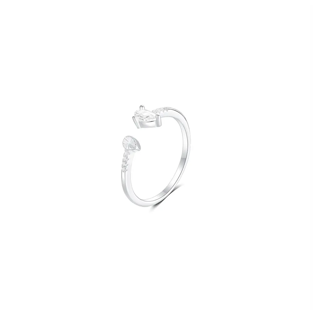 BOAKO-Anillo de Plata de Ley 925 para mujer, sortija de circonita con forma de gota de agua, a la moda, para boda, bisutería de lujo, 2024