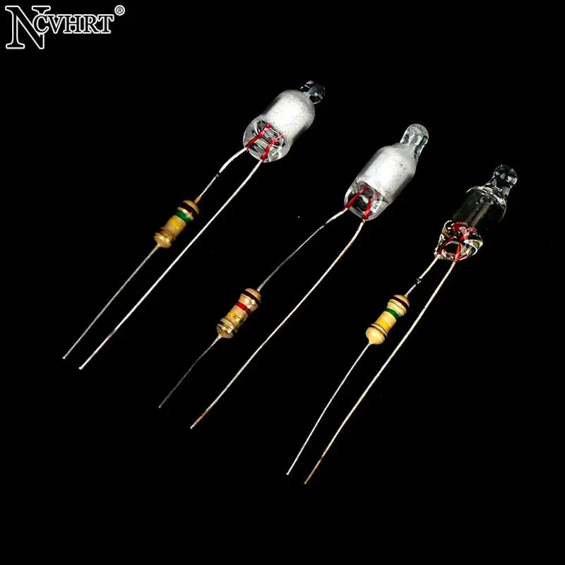 Ampoules au néon 220V, 10 pièces/lot, 4x10mm 5x13mm, indicateur de puissance principale, Mini indicateur de lumière néon Standard rouge, avec