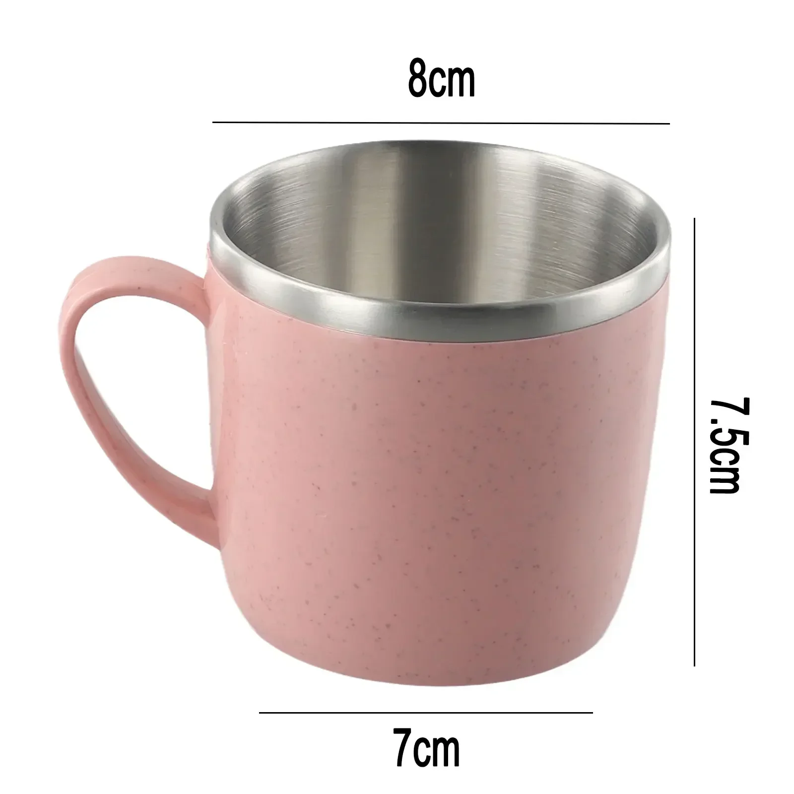 Double Wall Cup 304 Stainless Steel + PP Material Heat Resistant Tea Drink Cups Healthy Drink Mug Anti-Scalding Coffee Cups