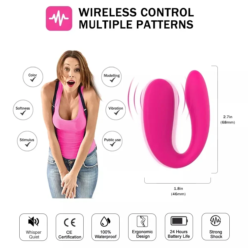 Couple Vibrator Wearable U Type Vibrator For Women Vagina Clitoris Stimulate G-Spot Massage Masturbator Female Adults Sex Toys