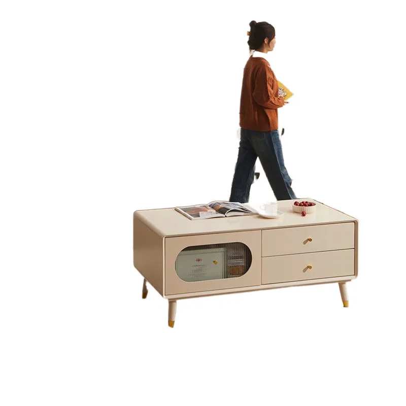 TV cabinet Solid wood living room coffee table combination Master bedroom retro TV cabinet
