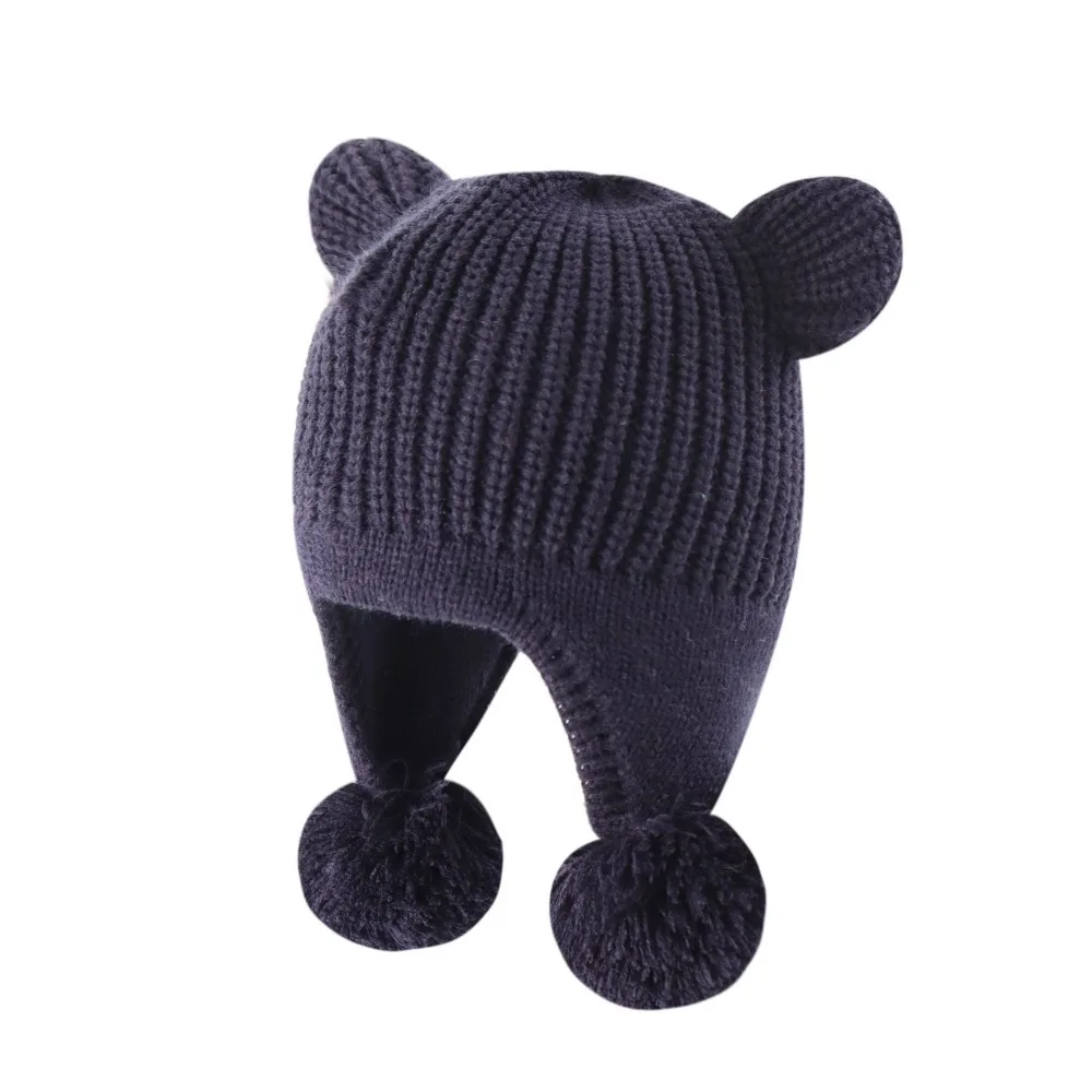 

Cozy Soft Winter Hat Fleece Lined Warm Fabric Knit Hat 2 Cute Ears Toddler Beanie Winter Season