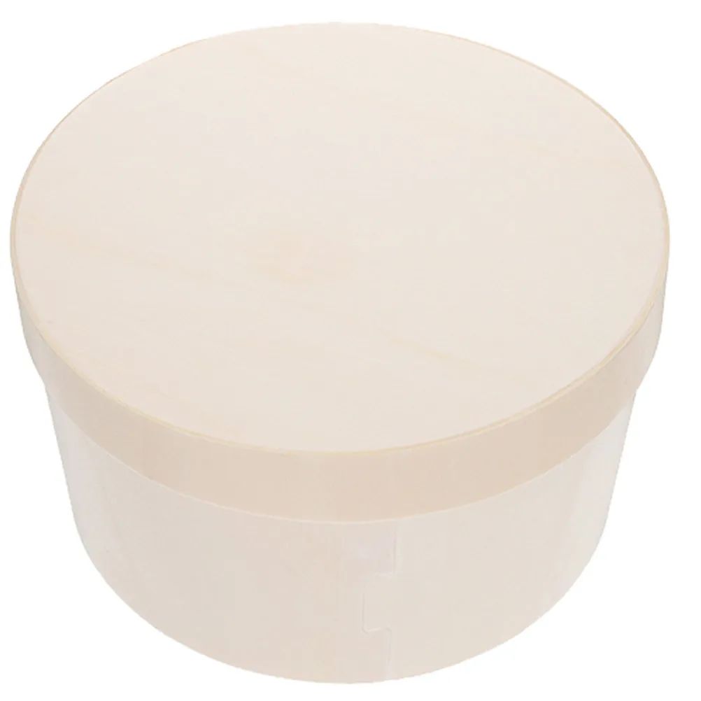 Round Wooden Cake Box with Lid Premium Natural Wood Dessert Carrier for Wedding Shower Party Gift Packaging Elegant Cake