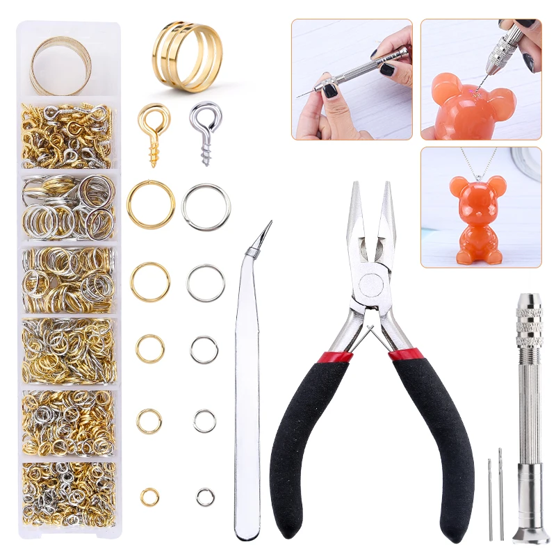 

Jewelry Making Supplies Kit With Jewelry Tools Open Jump Rings Lobster Clasps Crimp Beads Screw Eye Pins Headpins Earring Hooks