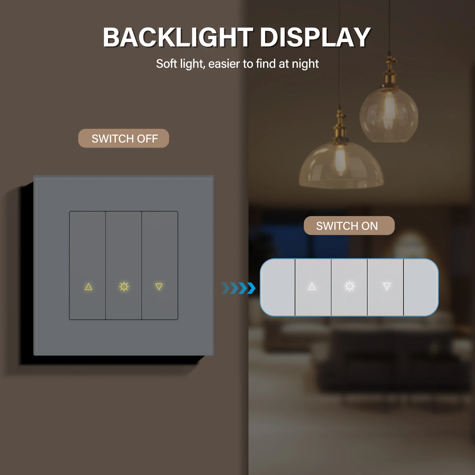 

BSEED WIFI Dimmer Switch 1/2/3/4Gang Smart Click Button Switch Glass Panel White LED Indicator Tuya Smart Life Alexa Control