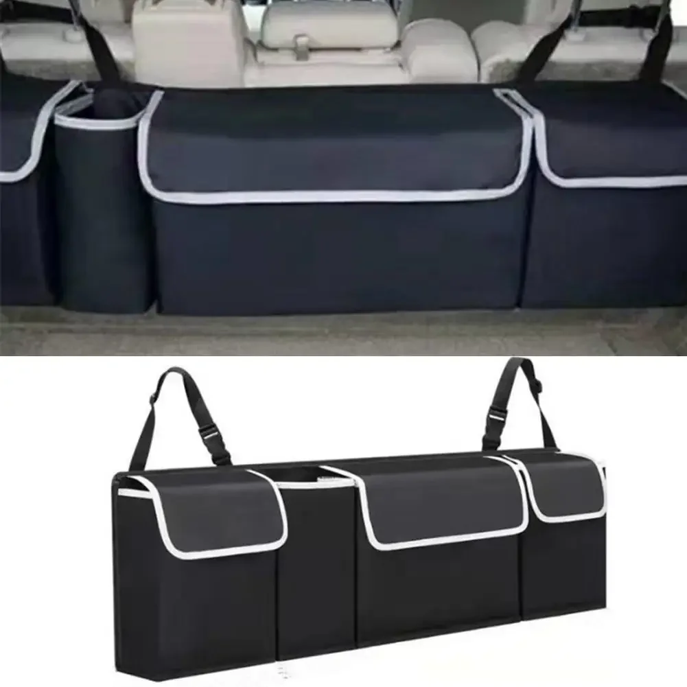 2 In 1 Car Storage Box Bag Backseat Car Organizer Car Trunk Organizer Universal Car Storage For Kids Toy Vehicle Spare Snack