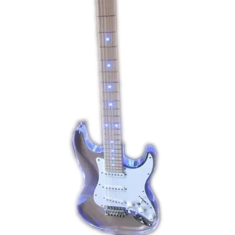 

STLF With Led Style Transparent Acrylic Glass Electric Guitar High Quality Maple Neck Guitar