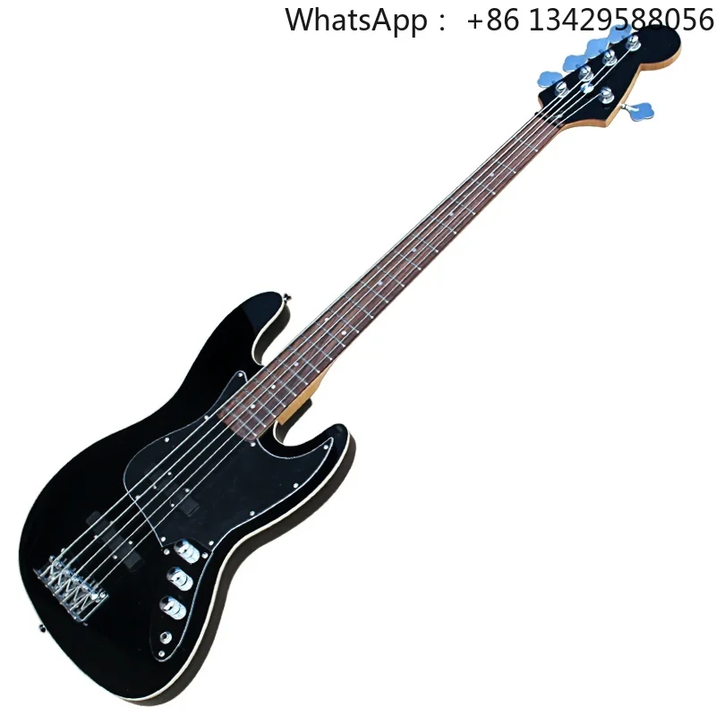 Flyoung Factory Black Electric Bass Guitar 5 Strings Bass Professional Electric Bass Guitar