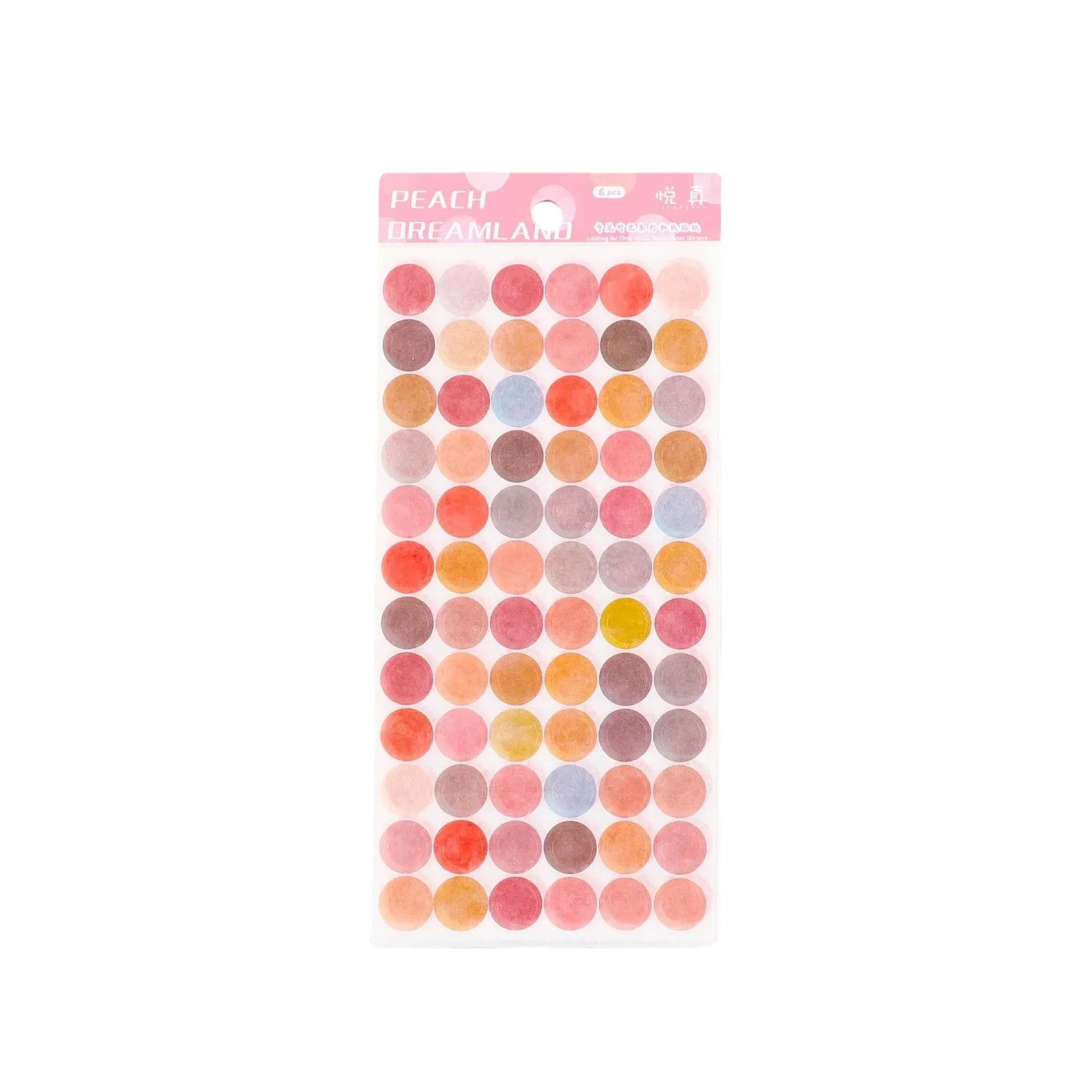 6pcs Kawaii Colorful Round Dot Washi Sticker DIY Decoraitve Diary Collage Scrapbooking Material Book Label Stickers Stationery