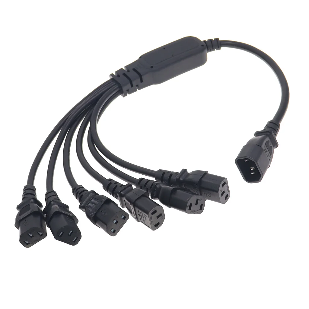 

IEC 320 C14 Male Plug to 6XC13 Female Y Type Splitter Power Cord , C14 to 6 x C13, 250V/10A,1 pcs*