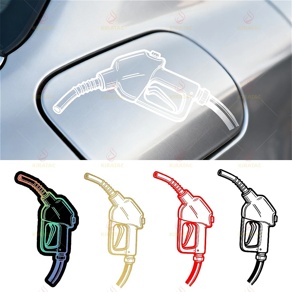 

1PC Fuel Nozzle Graphic Waterproof Vinyl Sticker For Car Motorcycle Helmet Laptop Fuel Tank Decor, Assorted Colors