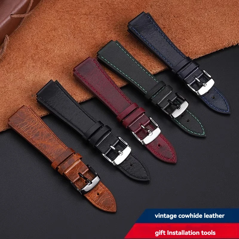 لساعة كاسيو AE1200 AE-1200 AE1300 A158 A168 AQ-150W W-216H F-108 خمر جلد البقر Lea-ther حزام (استيك) ساعة حزام الرجال 18 مللي متر سوار
