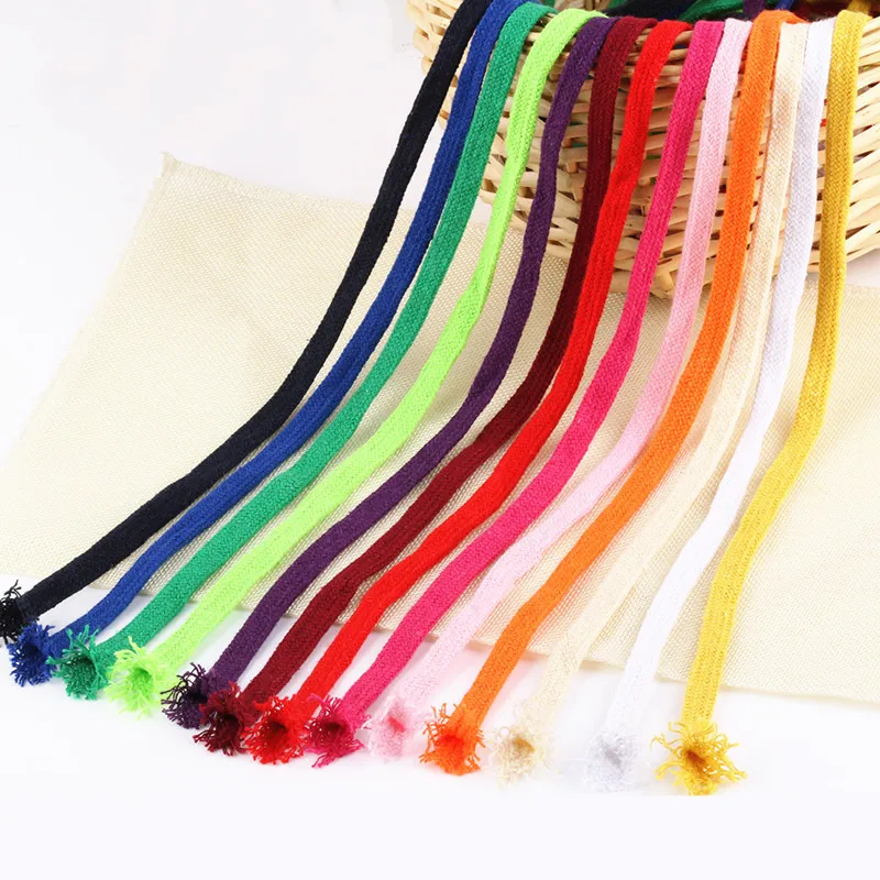 1CM Hollow Flat Rope Craft Sweatpants Cotton Rope Clothing Drawstring Color Sports Shoelaces Pants Waist Rope Cap Rope 5/10yards