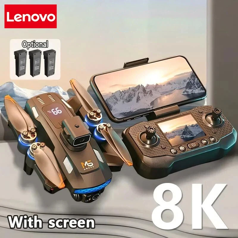 Lenovo M6 Drone 8K Aerial HD Dual Camera 5G WIFI Intelligent Obstacle Avoidance Screen Remote Control Brushless Power GPS Drone