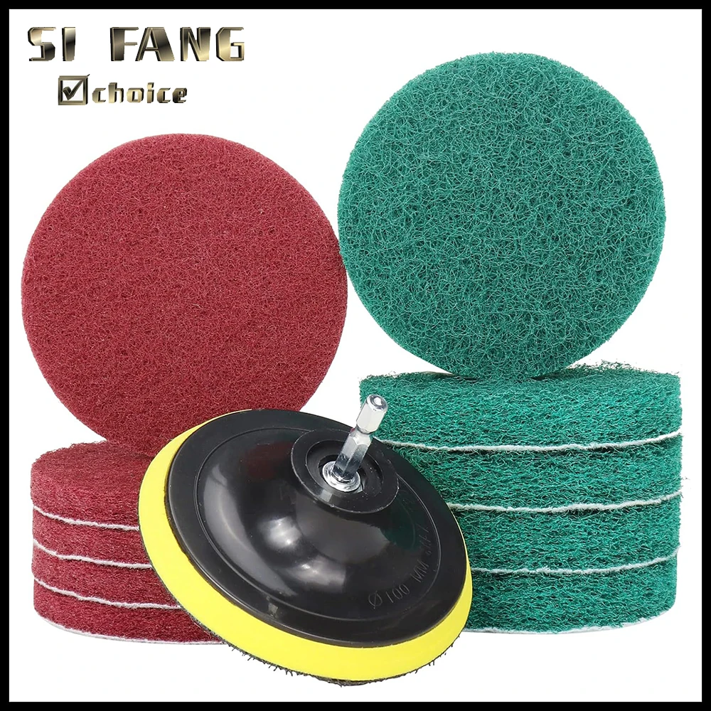 

Power Scrub Pads for Drill 3/4/5 Inch Non-woven Hook & Loop Scouring Pad Industrial Cleaning Polish Abrasive Sanding Disc