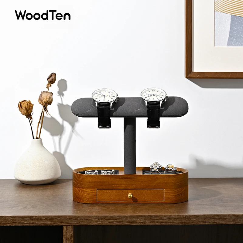 WoodTen Solid Wood Watches Display Stands Organizer Rack