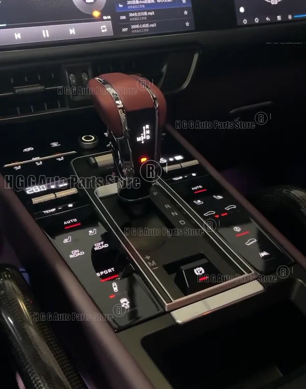 Leather Interior Shifter Gear Shift Knob Lever Kit For Porsche Cayenne 2011-2017 illuminated transmission button handle
