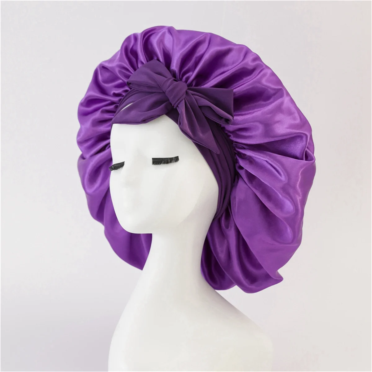 Women Hat Night Sleeping Shower Cap High Elastic Hair Bonnet Hat Head Cover Hair Care Bonnet Nightcap Royal