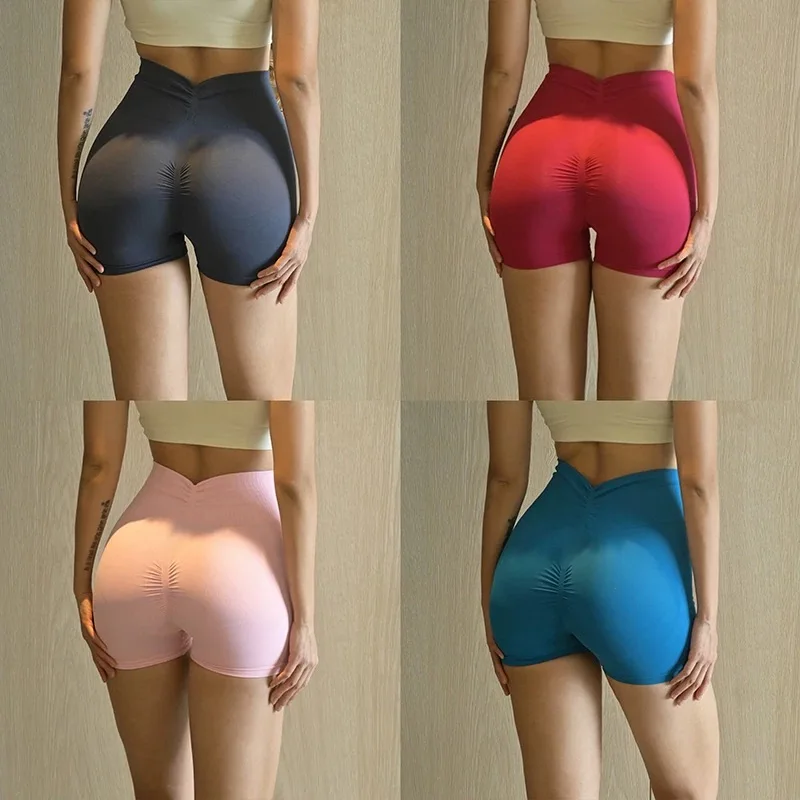 Yoga-Shorts mit hoher Taille, gerafftem Bund und formendem Effekt, 3 Zoll, Bauchstütze, atmungsaktiv, elastisch, Fitness-Shorts für Damen, Pilates, Fitnessstudio – Detail 2