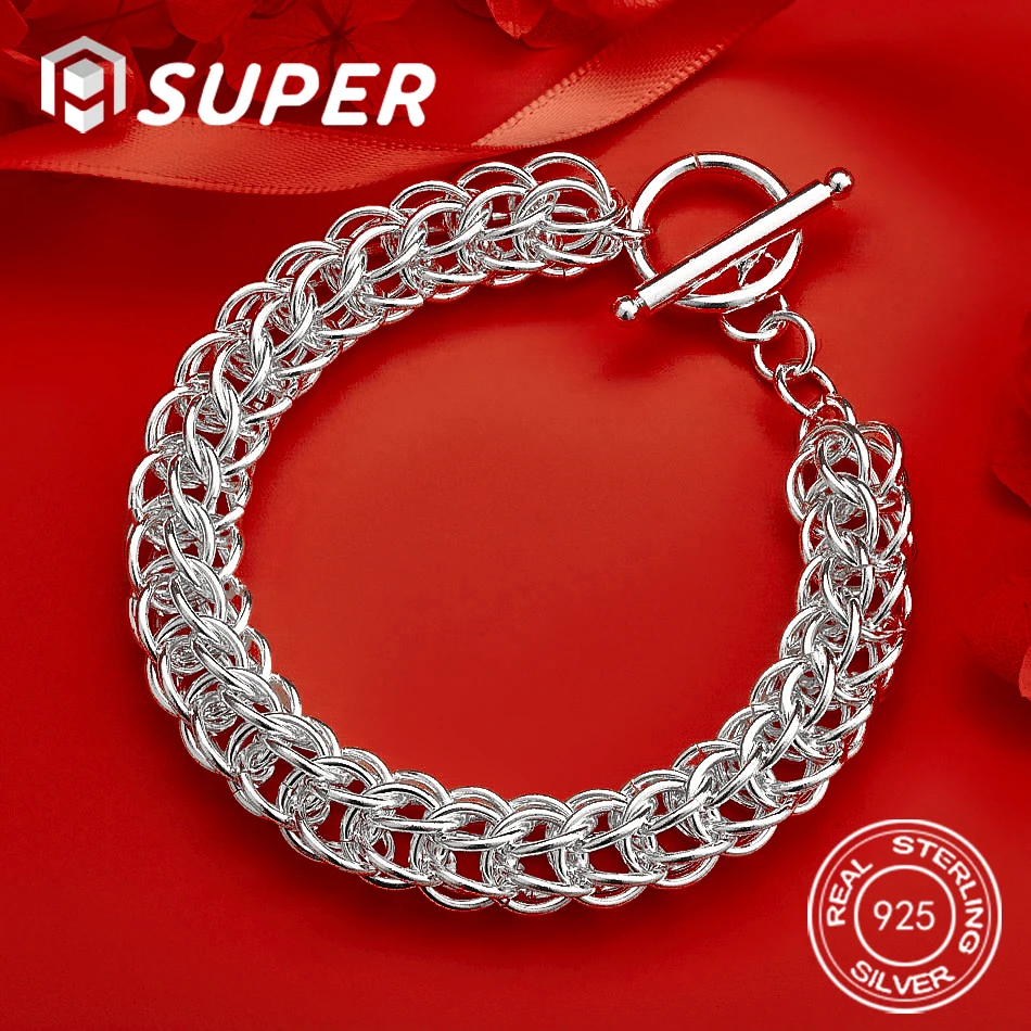 

ALISuper 925 Sterling Silver 8-inch Delicate Multi-Strand Bracelet, Women's Fashion, Engagement Gift, Accessory