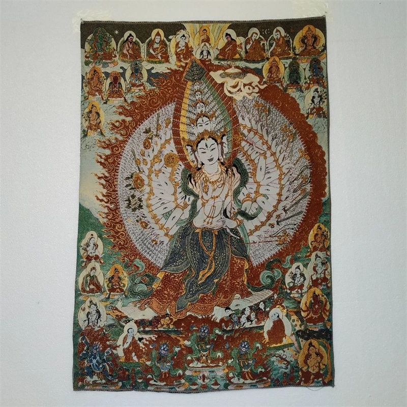 Auspicious Tangka ，Tibetan Buddha, Thousand Handed Guanyin, Home Decoration