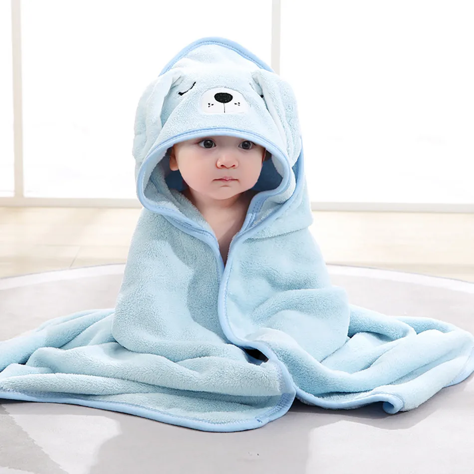 

Cute Animal Modeling Coral Velvet Absorbent Quick Dry Hair Baby Bath Towel Baby Cloak Blanket