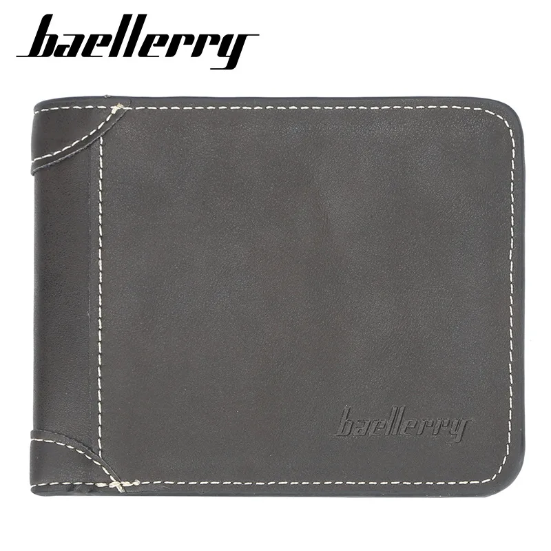 Baellerry Luxury Brand Ultra-thin Mini Soft PU Frosted Credit Card Wallet Holder Short Vertical High Quality Men's Wallet