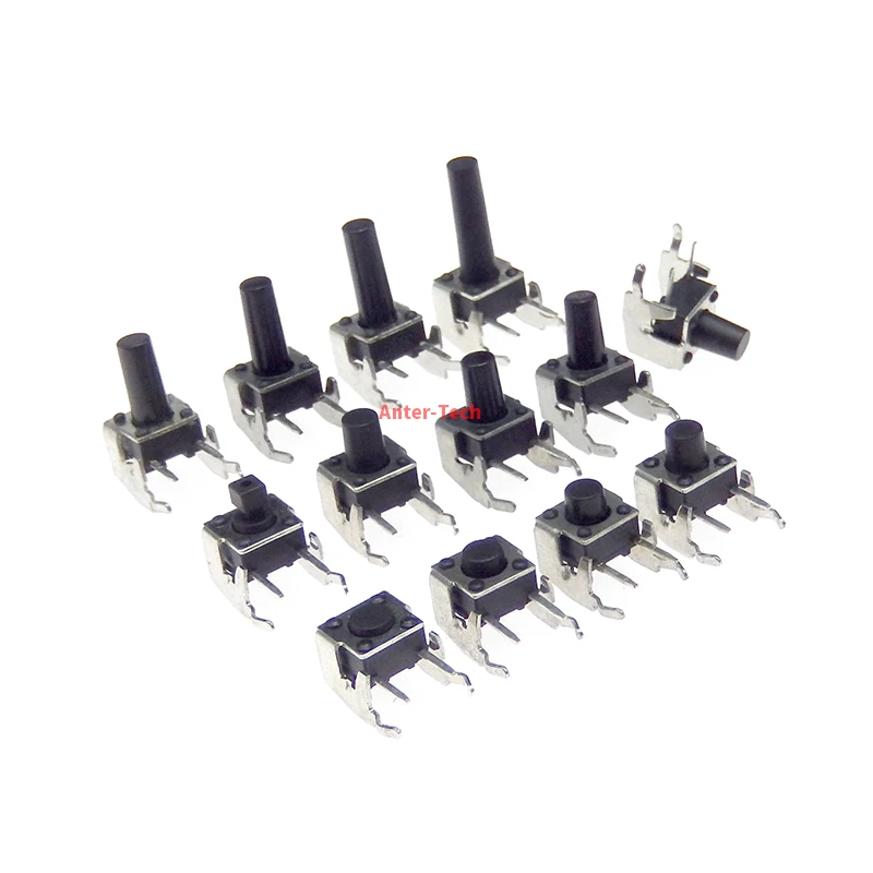 20PCS 6X6X5H 6*6*5mm 4Pin touch button micro switch Self-reset 90 degrees side insert with bracket