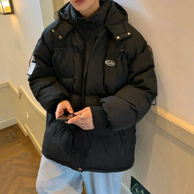 

Мужское свободное пальто Du down Jaet с капюшоном Thiened, тяжелое зимнее пальто, антихолодное пальто, повседневная уличная одежда, полиэфирное волокно