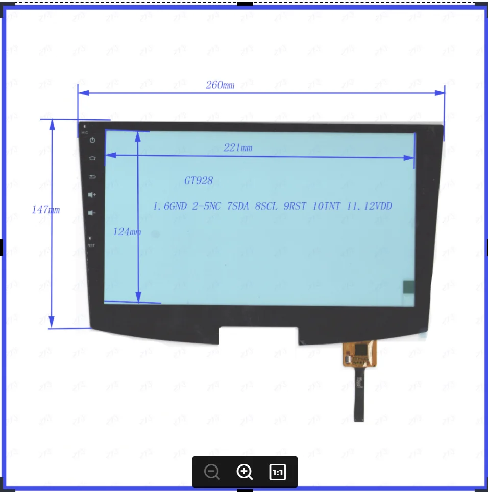 Freeshipping GMJ0807A 260*147mm 10.1inch Capacitive Screen GT928