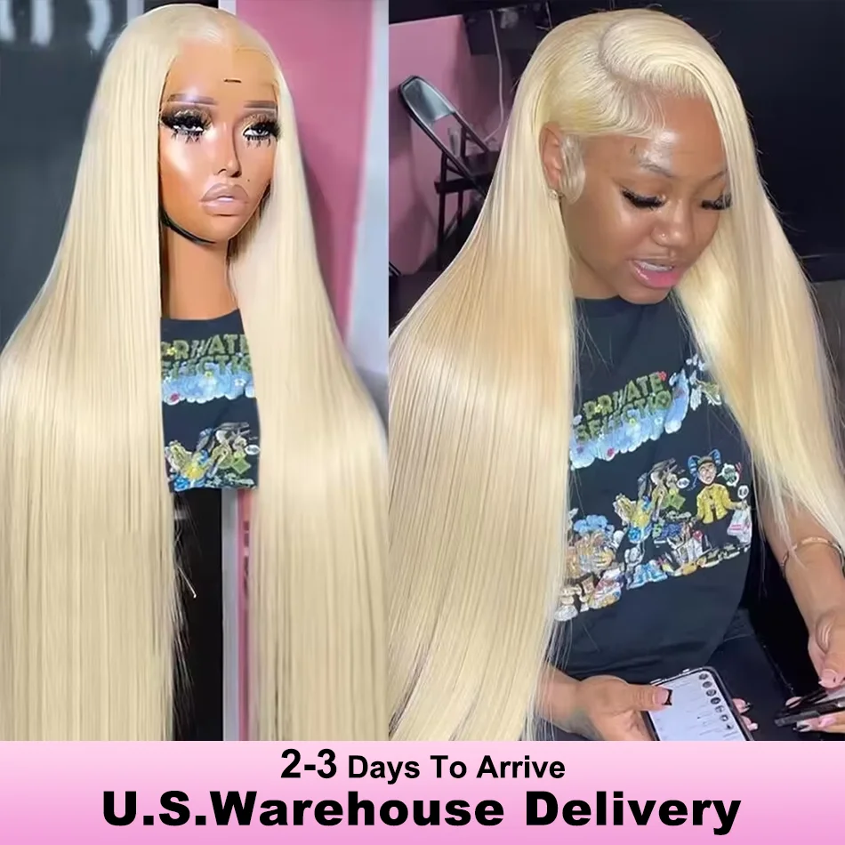 613 Blonde Straight 100% Human Hair Wigs 13x6 HD Transparent Lace Front Wig Brazilian 24 26 Inch Colored Pure Human Hair Lace Frontal Wig On Sale