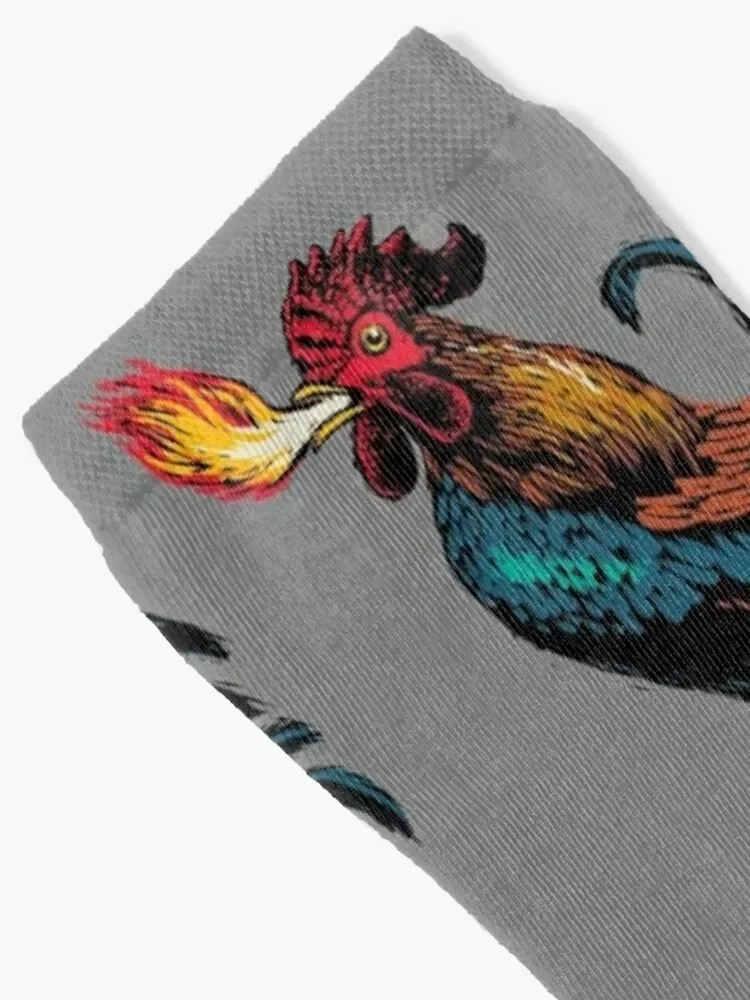 Fire-Breathing Rooster Socks cycling colored Men Socks Luxury Brand Women's