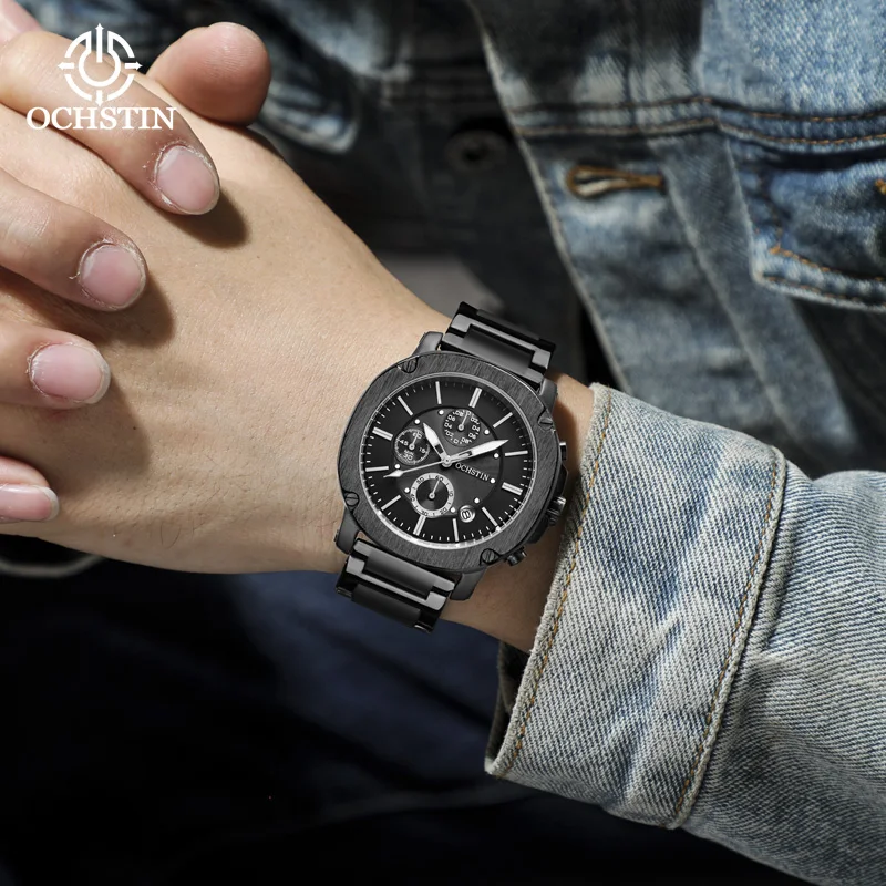OCHSTIN Hot Model 2024 Mariner Series Men's Waterproof Watch Multifunction Quartz Movement Casual Fashion Men's Quartz Watch
