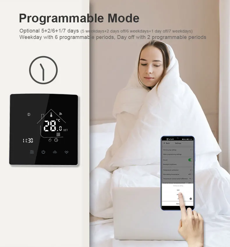 بانداري واي فاي ترموستات لاسلكي وحدة تحكم في درجة حرارة الغرفة الذكية برمجة تسخين المياه ترموستات العمل مع أليكسا جوجل #3