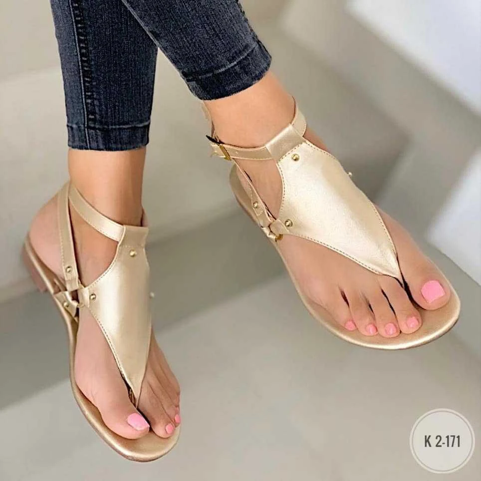 Women Roma Sandals Slippers Summer Fashion Solid Buckle Flip Flops Sandals Women Shoes Beach Casual Ladies Plus Size Sandals