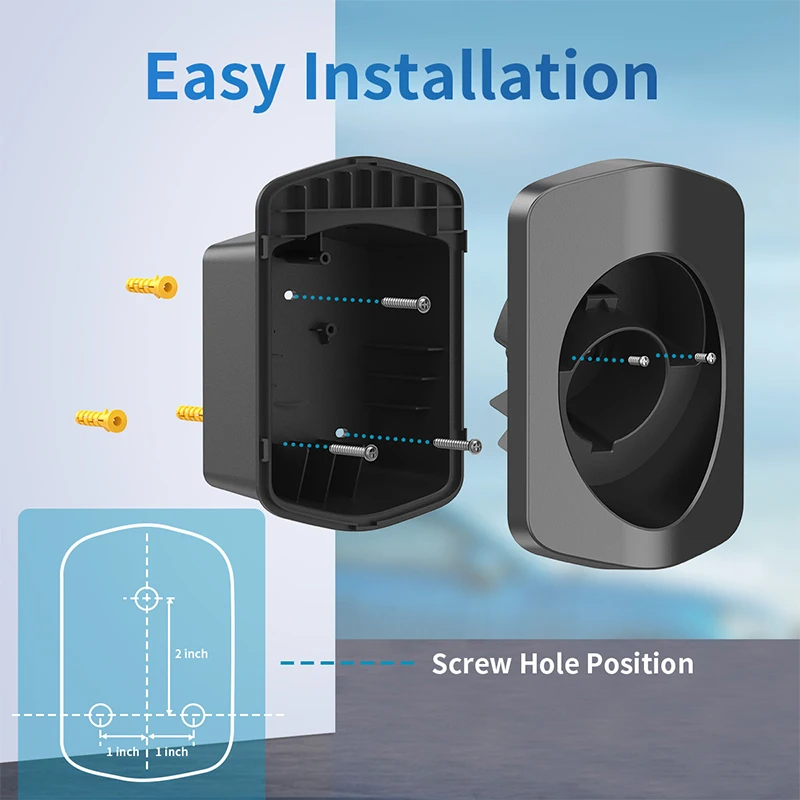 EV Charger Cable Holder For Type 1 / J1772 Electric Car Charging Cable Plug Wallbox Mount Charging Cable Organizer Wall Mount view 5