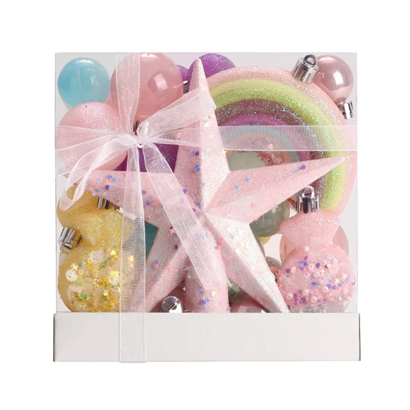 

B-Est 1 комплект елочных украшений, небьющийся подвесной шар со звездой и топпером для рождественской елки