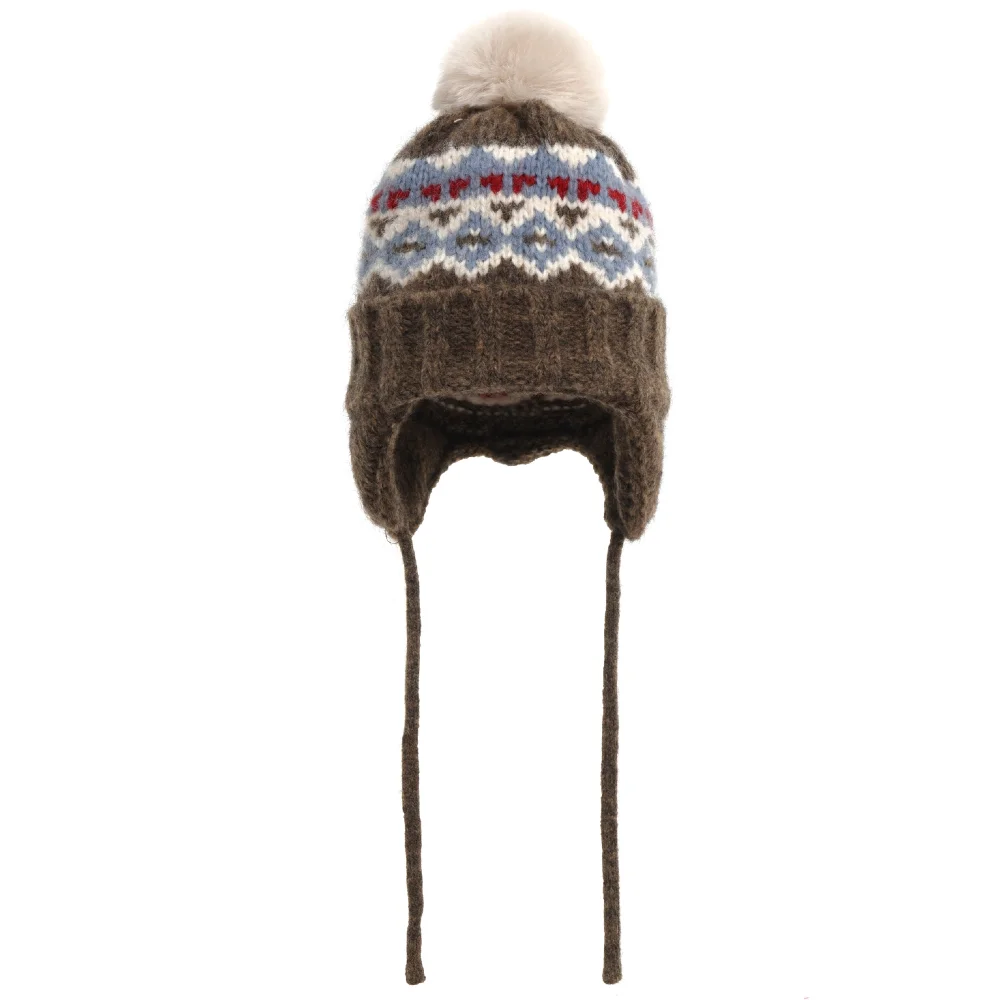 Nuovo stile moda cappelli a cuffia inverno caldo pompon berretto Dandy berretti per le donne modello a losanga inverno lavorato a maglia cappelli ragazza regalo