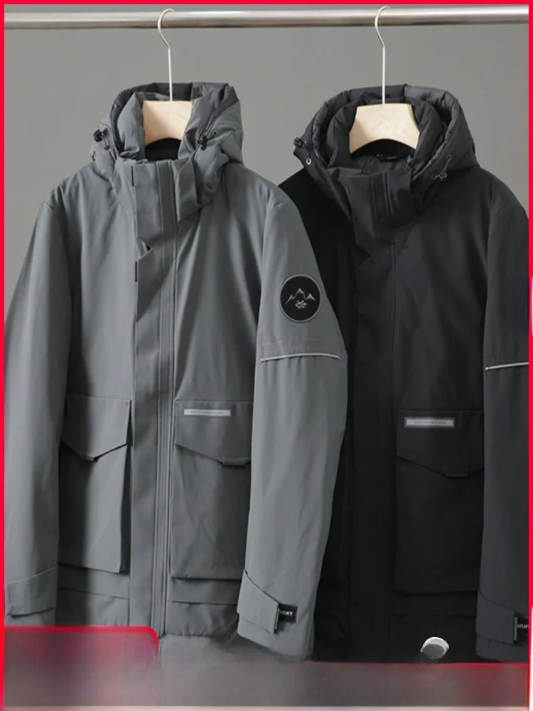 

Тепло гарантировано! Премиум гусиный пух Jaet, зимнее новое поступление, мужское пуховое пальто с капюшоном, молодежное современное пальто