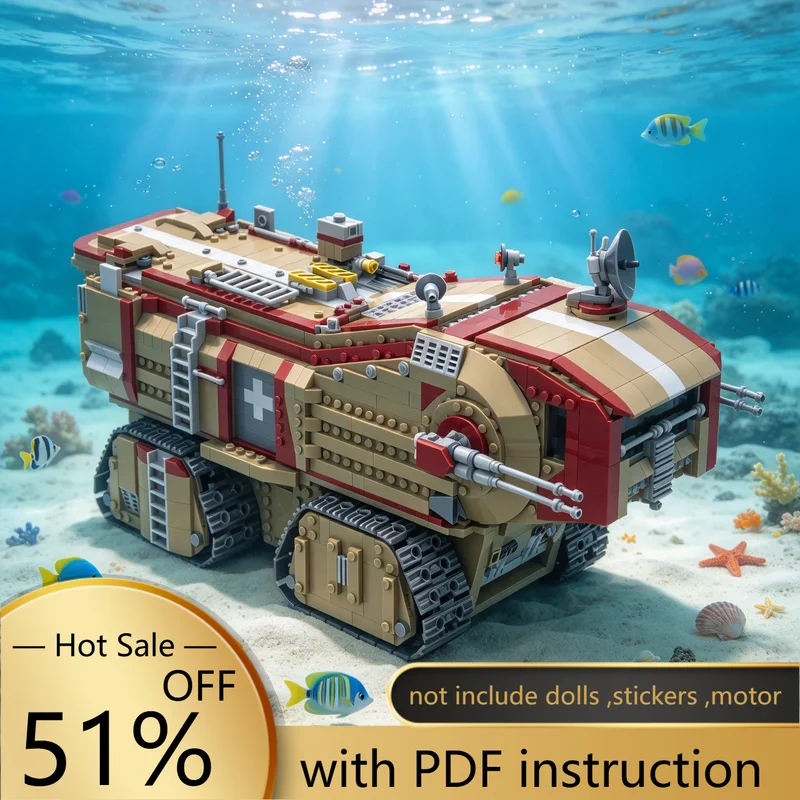 2584PCS MOC Behemoth Desert Crawler Space Vehicle Sci Fi Model Building Blocks DIY Assembly Gifts for Adults Collection Desktop