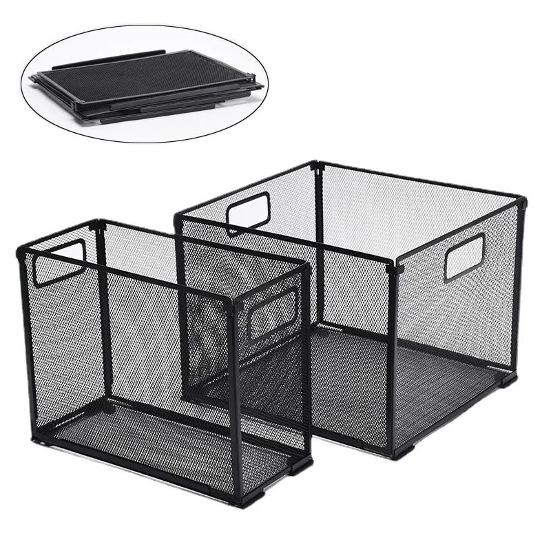 File Organizer Black Large Capacity Office Mesh Metal File Holder Desk Organizer Magazine Holder Desk File Holder for Storage