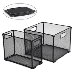 Suporte de arquivo de metal preto, Grande capacidade Office Desk Organizer, Magazine Storage Mesh