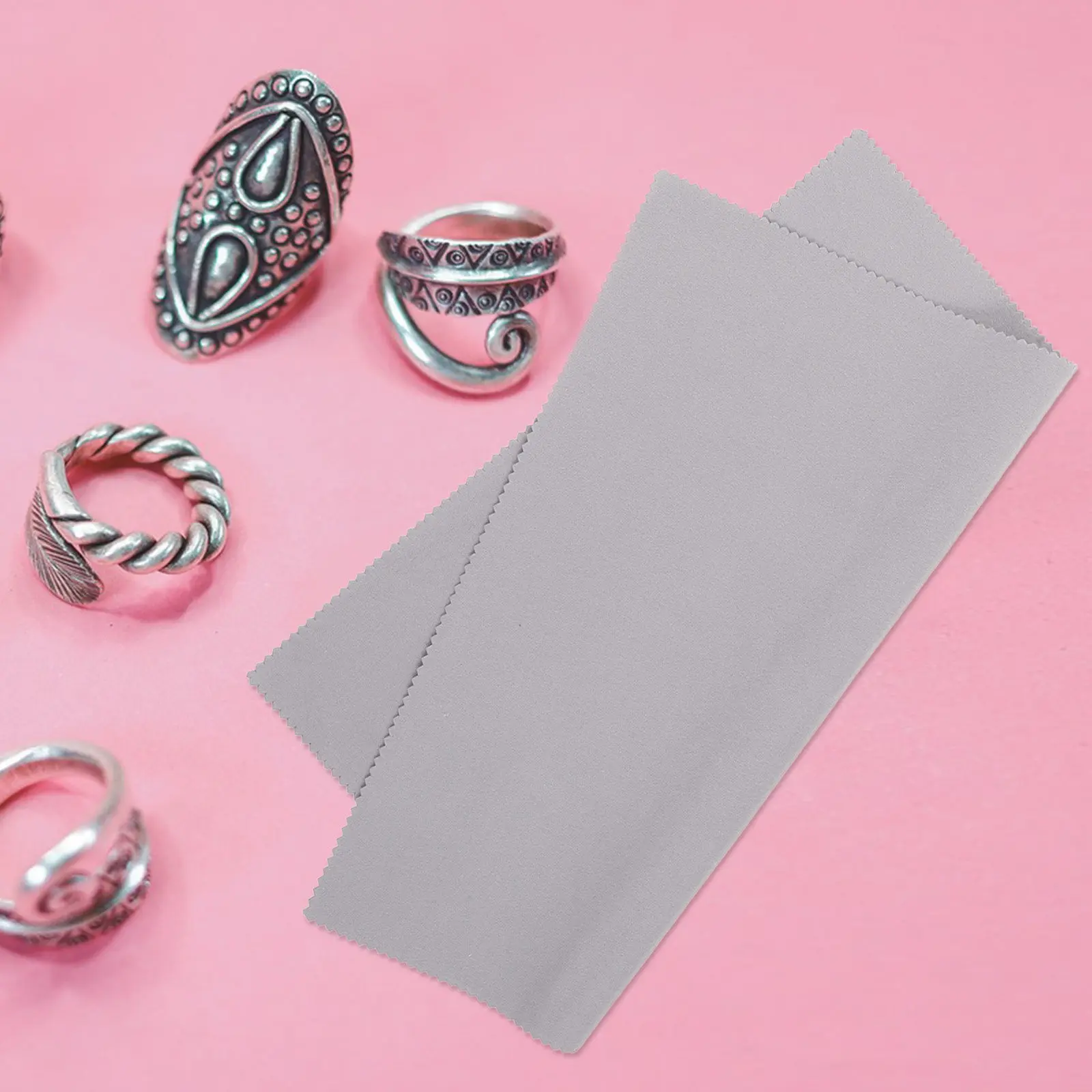 

2Pcs Suede Polishing Cloth for Silver Jewelry Double-Sided Cleaning Tool Streak-Free Smudge Fingerprints Oil Removal